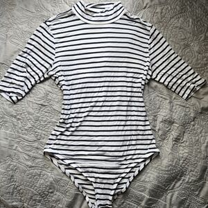 Striped Black and White Women's Top